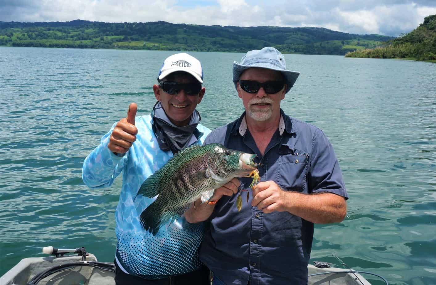 Rainbow bass caught on Lake Arenal, Costa Rica