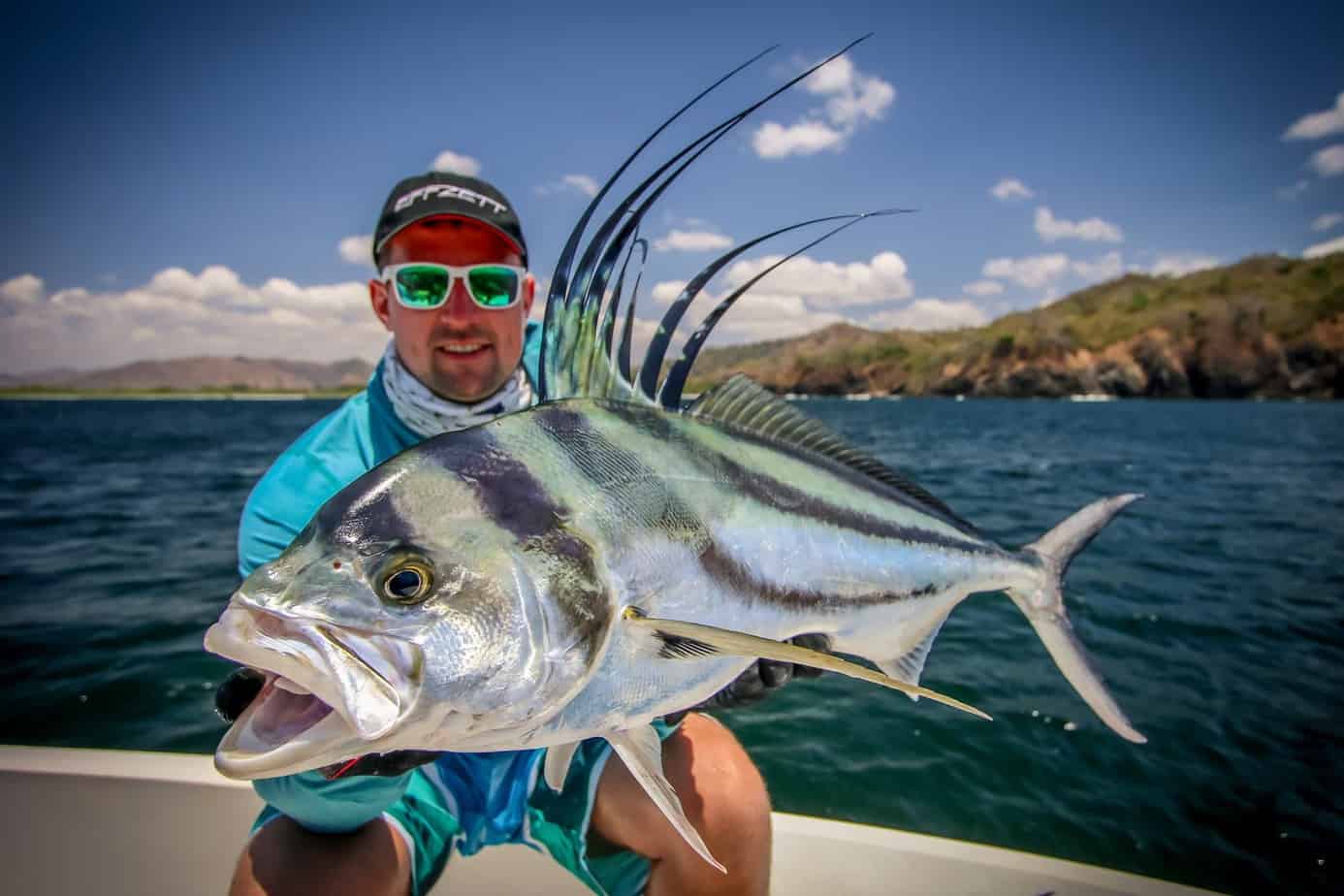 Beautiful roosterfish caught at the Pana Fishing Adventure Lodge