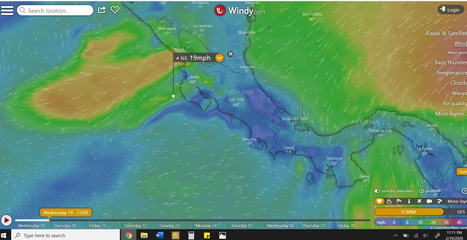 Costa Rica Wind - March