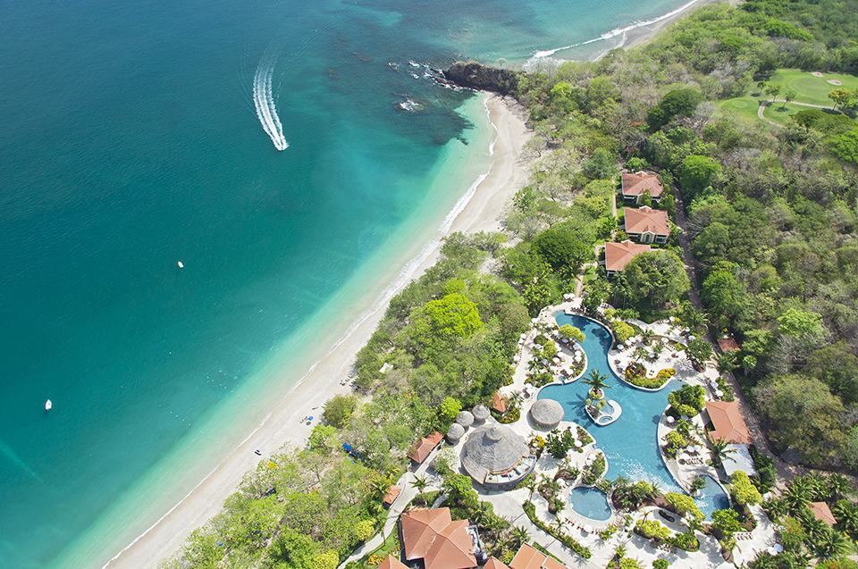 The beautiful Westin Playa Conchal from overhead