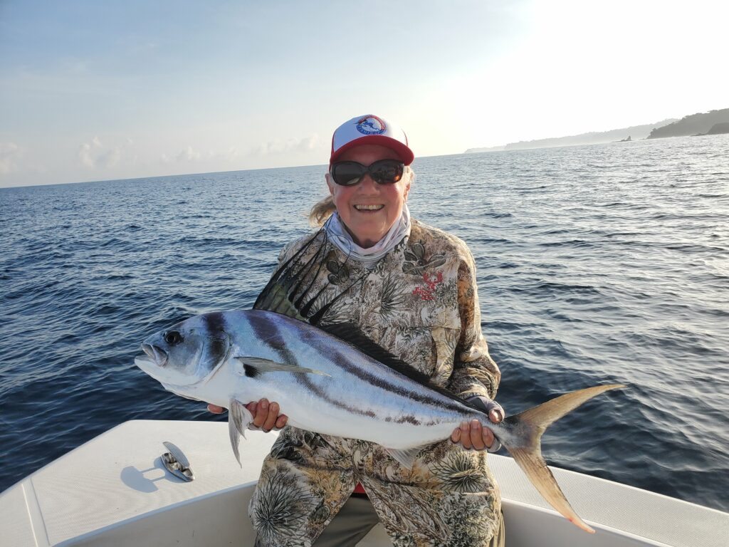 Virginia gets her roosterfish in Panama
