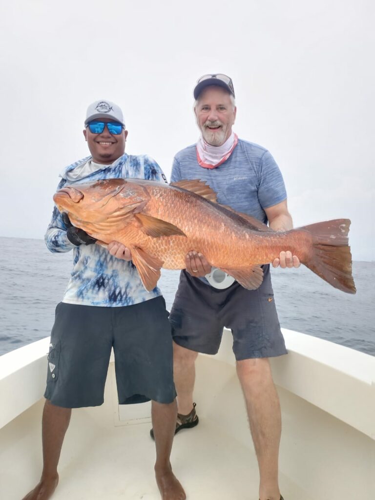 Steve and a massive estimated 80 lb cubera snapper.