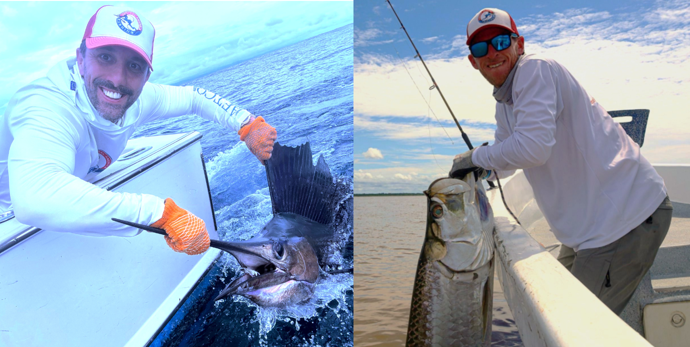 Central America Fishing anglers, Chris & Dakota, catching sailfish and tarpon