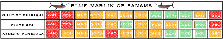 Fishing Calendar of Blue Marlin in Panama 