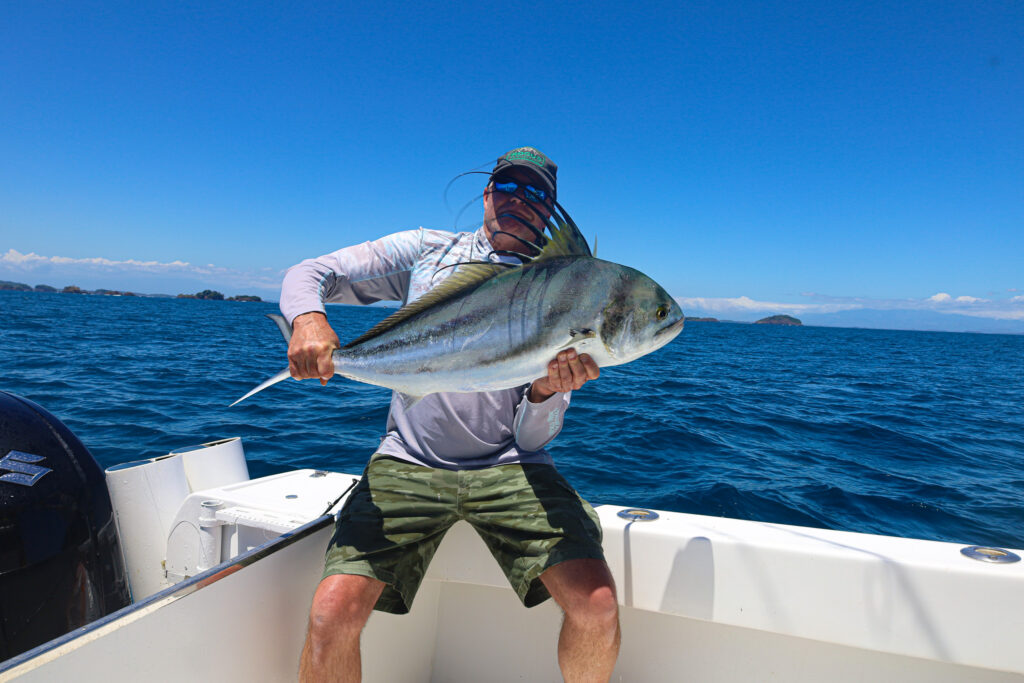 Tim with another roosterfish at Islas Paridas, Panama