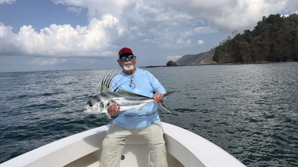 CAF angler Rod releases a roosterfish in Panama