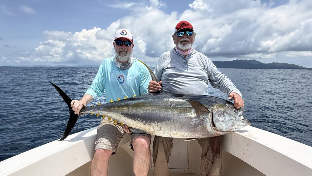 Father & son, Rod & Cecil, with a well deserved yellowfin tuna in Panama