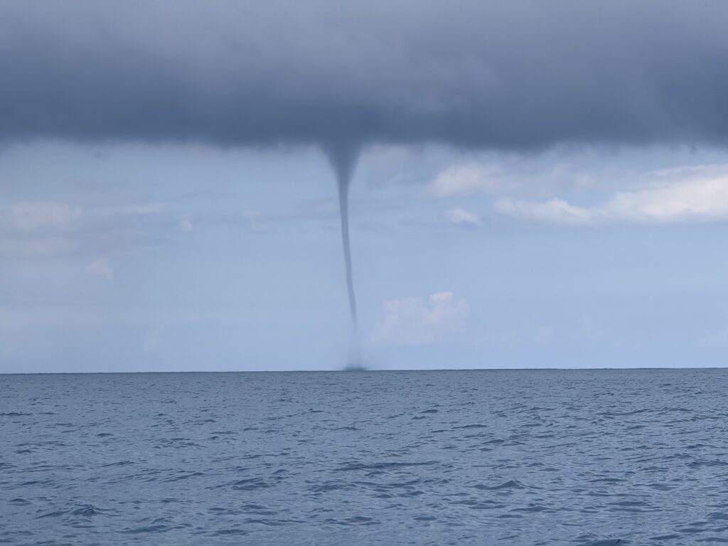 A big waterspout near the Hannibal Bank