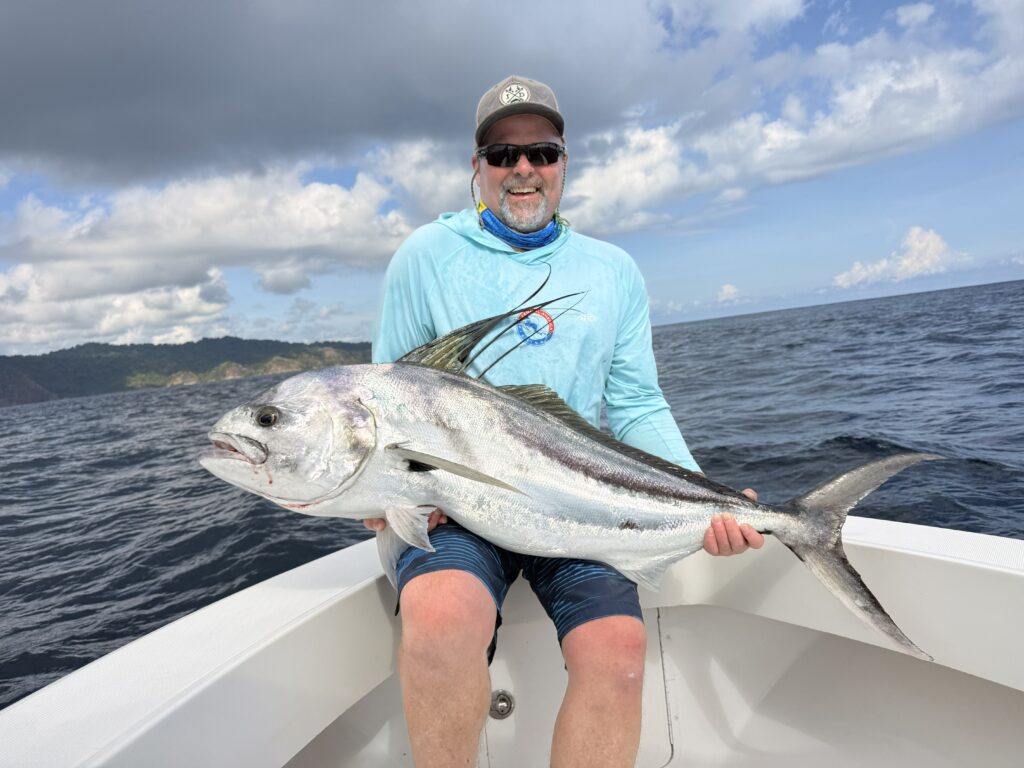 CAF angler Bob with his trophy 50 lb roosterfish