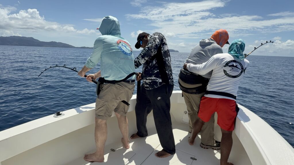 Father & son duo, Rod & Cecil, team up to battle two giant tunas in Panama